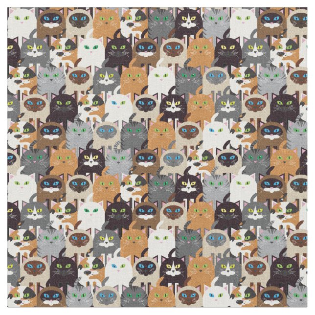 Tela Bonitos Kitties Fabric (De cerca)
