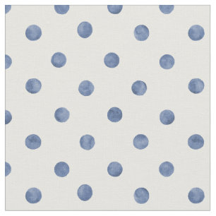 Tela Bonitos puntos de polka azul marino sobre fondo bl