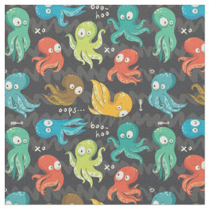 Tela Boo Octopus Cute Niños Multicolor Ropa y Decoració