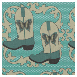 Tela Boots de vaquero con mariposa en el fondo de peque