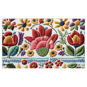 Tela Bordados florales