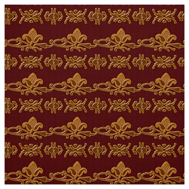 Tela Borgoña barroca floral retra (Retal)