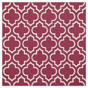 Tela Borgoña, Quatrefoil blanco marroquí #6