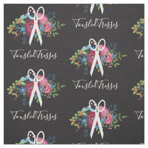 Tela Borgoña Rosa Blanca Tijeras Blancas Salon del Pel