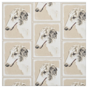 Tela Borzoi (cordero plateado) Pintura original del per