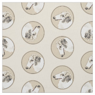 Tela Borzoi Silver Brindle Pintura de perro lobo