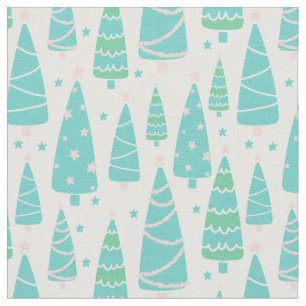 Tela Bosque de árboles de Navidad Pastel