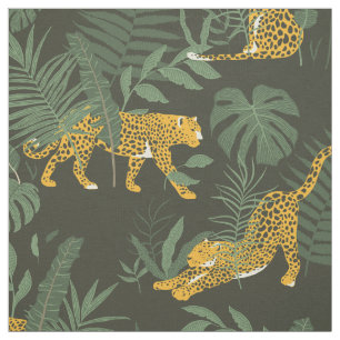 Tela Bosque exótico Leopardo Falso Camuflaje Verde Oscu