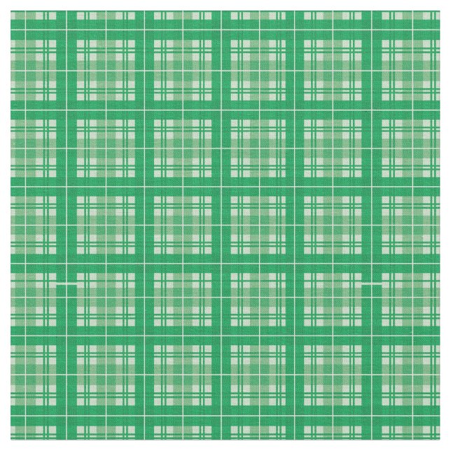 Tela Bosque Verde Brillante Gingham Plaid Tartan (De cerca)
