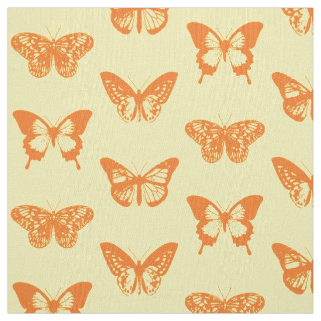 Tela Bosquejo, amarillo y naranja de la mariposa (Retal)