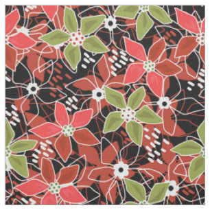 Tela Bosquejo floral multicolor retro otoño