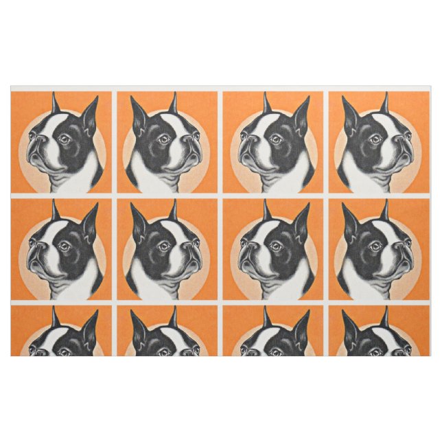 Tela Boston terrier ("Cuarto gordo" (fat quarter))