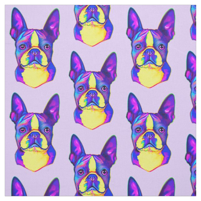 Tela Boston Terrier en colores (Retal)
