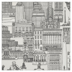 Tela Boston toile negro fuerte blanco