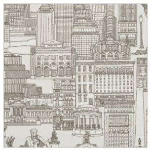 Tela Boston toile té marrón fuerte blanco