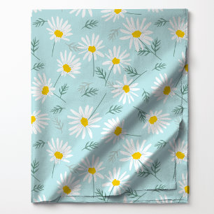 Tela Botánico Azul y Blanco Floral Delicado Daisy