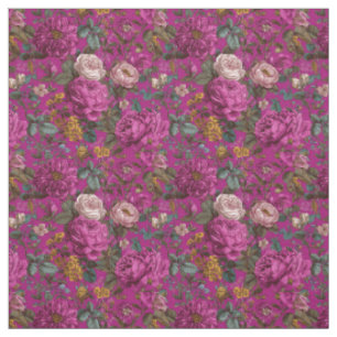 Tela Botánico Rosa Rústico Floral Boho Vintage Audaz