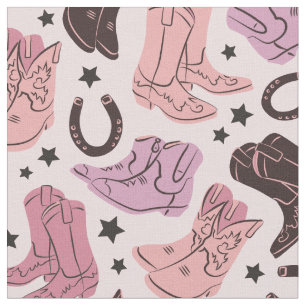 Tela Botas de vaquera rosadas chica rodeo occidental su