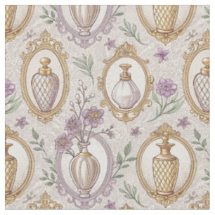 Tela Botellas de Perfume de Lujo Art Nouveau Patrón Flo