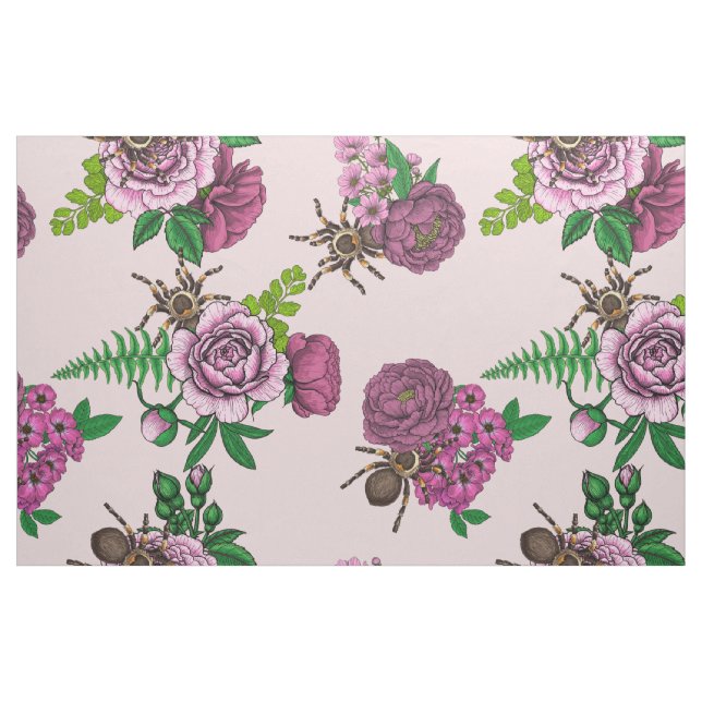 Tela Bouquets y tarantula ("Cuarto gordo" (fat quarter))