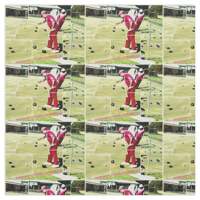 Tela Bowlers De Césped Abstracto Jugando Bowles De Césp (Retal)
