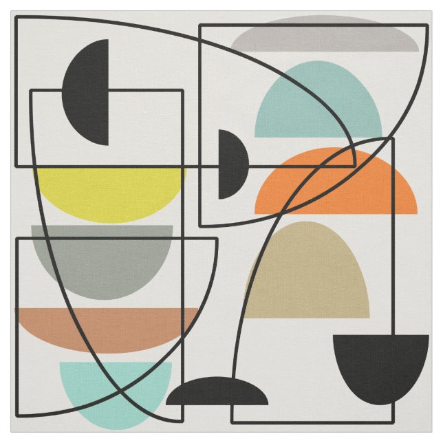 Tela 'Bowls' modernos de mediados del siglo (Retal)