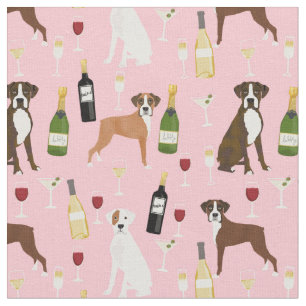 Tela Boxeador Perro y vino rosa