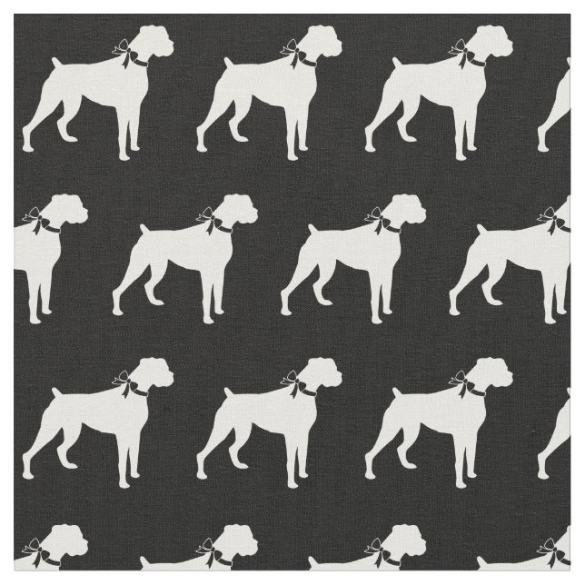Tela Boxer Dog Silhouette Mascota (De cerca)