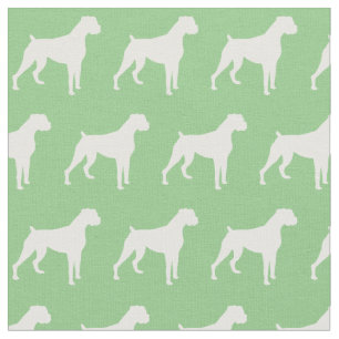 Tela Boxer Dog Silhouette Mascota Sage Green