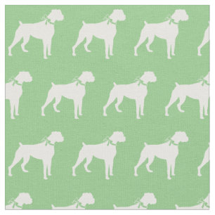 Tela Boxer Dog Silhouette Mascota Sage Green