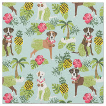 Boxer Hula de perro azul claro tropical