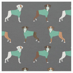 Tela Boxer Perro en matorrales carbón gris