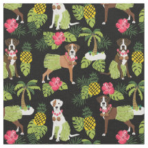 Boxer Perro hula tropical negro