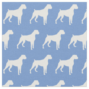 Tela Boxer Perro Silhouette Mascota Luz Azul