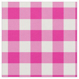 Tela Bright Pink & White Gingham Plaid
