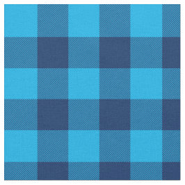 Tela Brillante cielo y marina azul Gingham Plaid