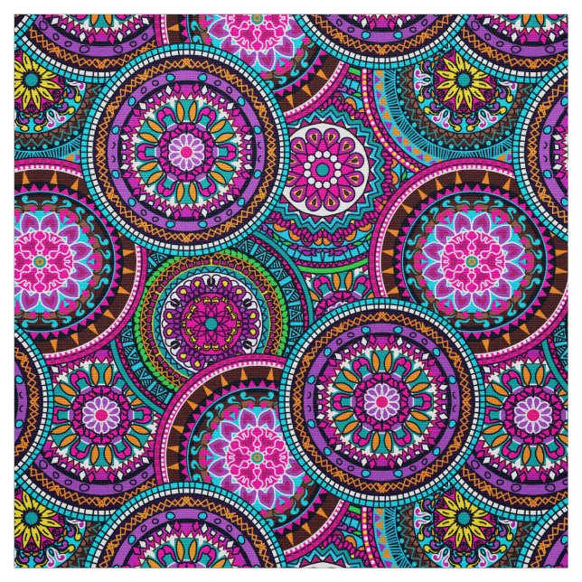 Tela Brillante patrón bohemio de Moda hippie (Retal)