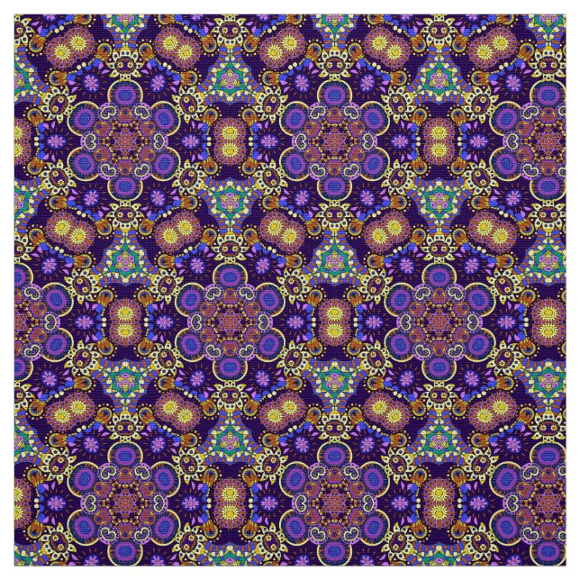 Tela Brillante patrón bohemio de Moda hippy (Retal)