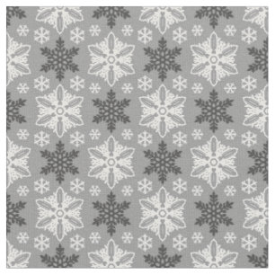 Tela Brillante patrón de copo blanco de invierno negro