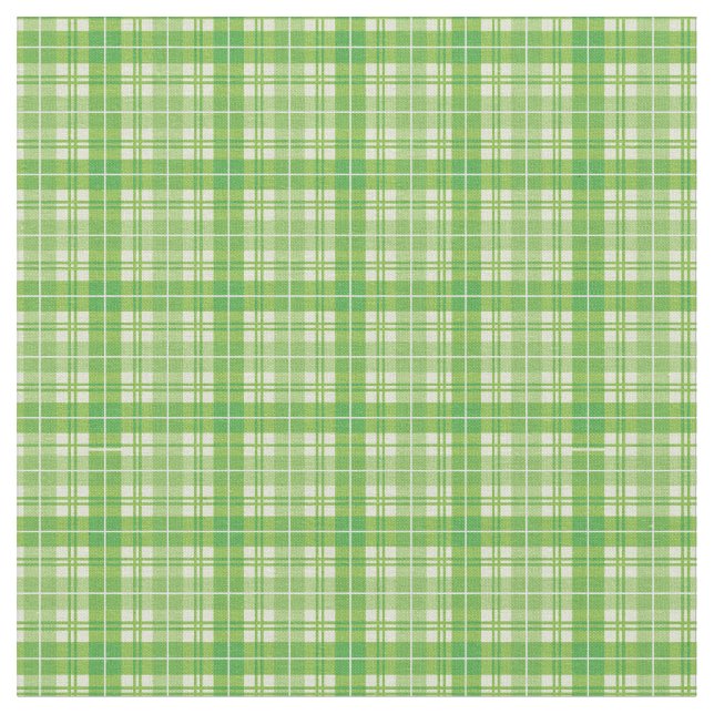 Tela Brillante Verde Gingham Plaid Tartán (De cerca)