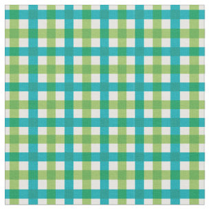Tela Brillante verde Verde azulado Gingham Plaid/ Tart