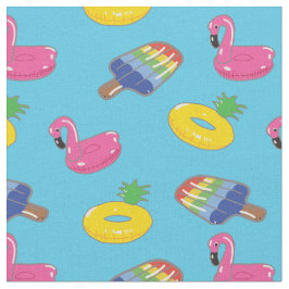 Tela Brillantes Piscinas De Verano Azules Patteradas