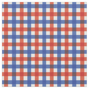 Tela Brillo rojo y azul Gingham Plaid/ Tartán