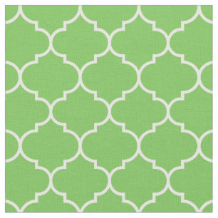 Tela Brillo verde y blanco del Quatrefoil marroquí