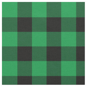 Tela Brillo Verde y Negro Chevron Buffalo Plaid