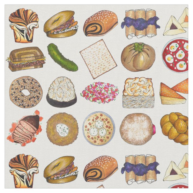 Tela Brisket de cocina judía Challah Babka Latkes Blint (De cerca)