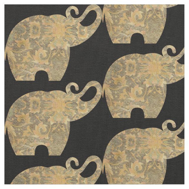 Tela Brocade Elephants Personalizado Fabric (De cerca)