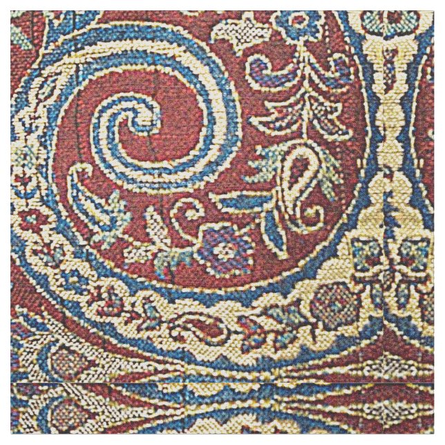 TELA BROCADO DE FLORES DE MULTICOLOR ROJO (De cerca)