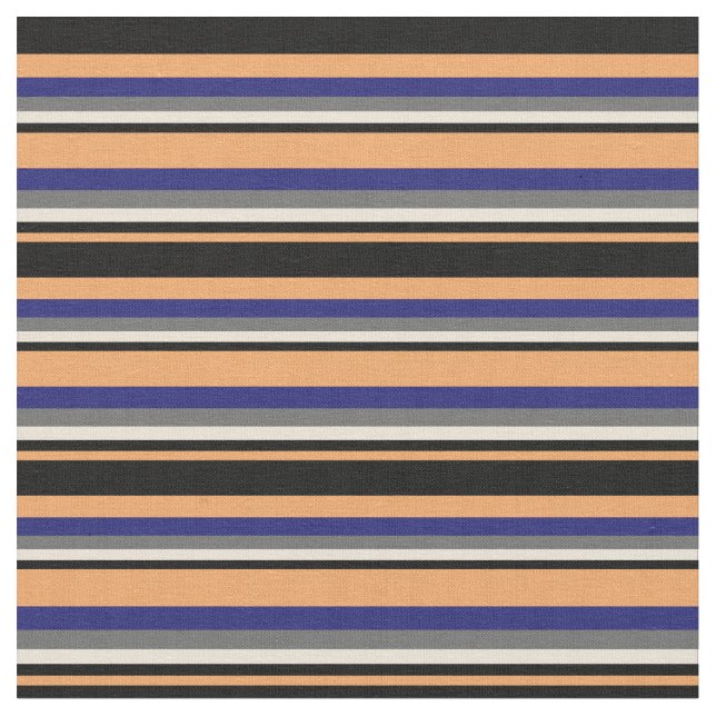 Tela Brown, Black, Bisque, Dim Gray and Midnight Blue (De cerca)