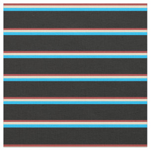 Tela Brown, Tan, Deep Sky Blue & Black Pattern